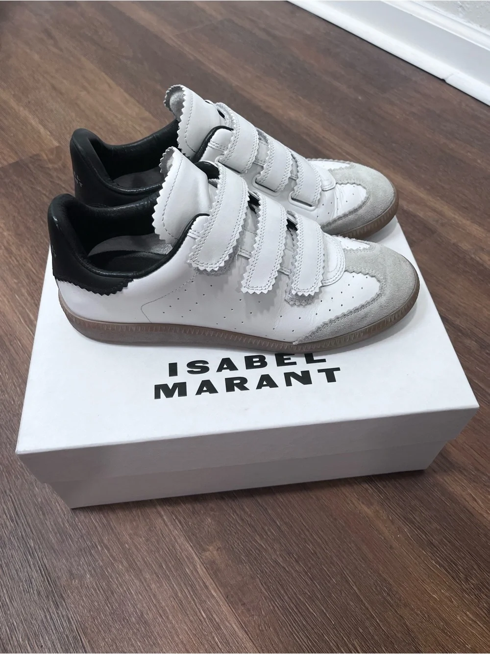 Isabel Marat Beth Velcro Black and White Sneaker Size 39